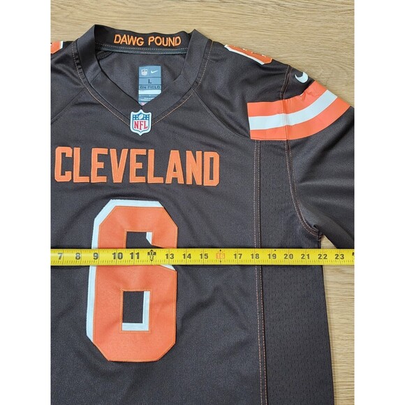 Baker Mayfield Jersey Mens L Orange Cleveland Browns Nike On Field NFL Distress - Picture 7 of 11